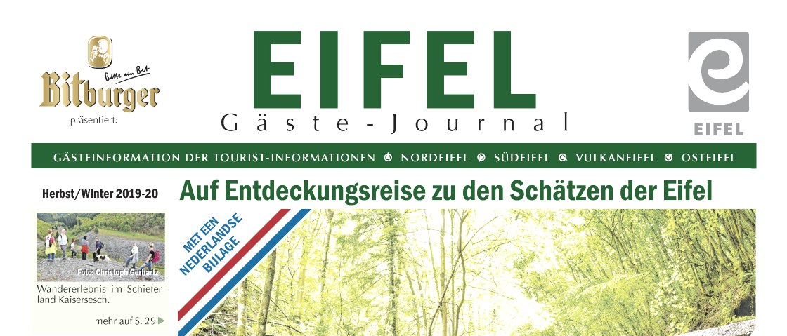 Eifel Gäste-Journal - Ausgabe Herbst/Winter 2019/2020 erschienen, © Eifel Gäste-Journal